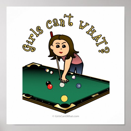 Light Vrouw Billiards Player Poster (Voorkant)