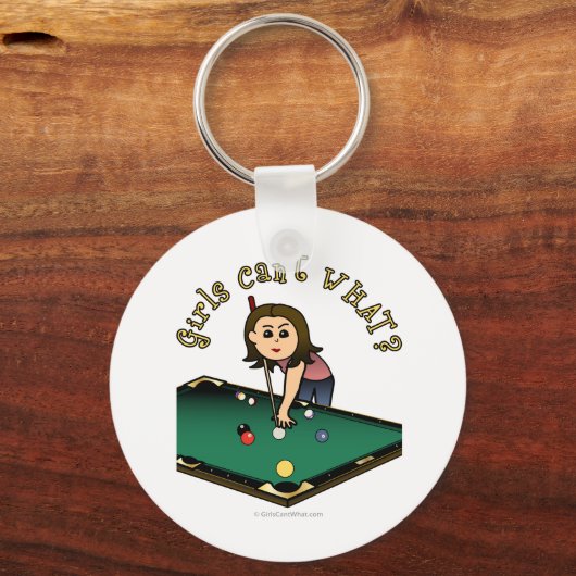 Light Vrouw Billiards Player Sleutelhanger (Voorkant)