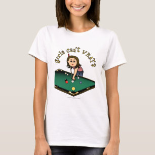 Light Vrouw Billiards Player T-shirt