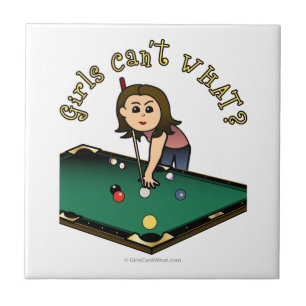 Light Vrouw Billiards Player Tegeltje