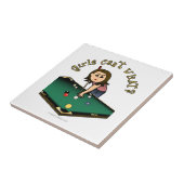 Light Vrouw Billiards Player Tegeltje (Zijkant)