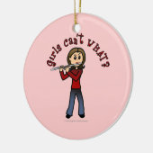 Light Vrouw Flute Player Keramisch Ornament (Links)