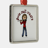 Light Vrouw Flute Player Metalen Ornament (Rechts)