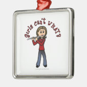 Light Vrouw Flute Player Metalen Ornament (Links)