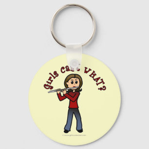 Light Vrouw Flute Player Sleutelhanger