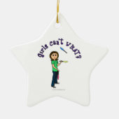 Light Vrouw Juggler Keramisch Ornament (Voorkant)