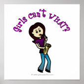 Light Vrouw Saxophone-speler Poster (Voorkant)