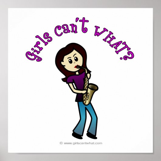 Light Vrouw Saxophone-speler Poster (Voorkant)