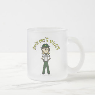 Light Vrouw Sheriff in Green Uniform Matglas Koffiemok