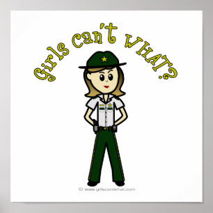 Light Vrouw Sheriff in Green Uniform Poster