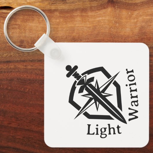 Light Warrior Sword And Shield Sleutelhanger (Voorkant)