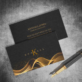 Light Wave and Stardust Monogram Gold ID781 Visitekaartje