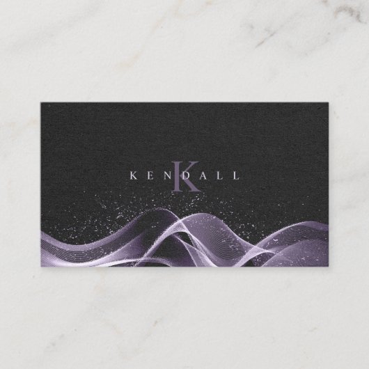 Light Wave and Stardust Monogram Lavender ID781 Visitekaartje (Voorkant)