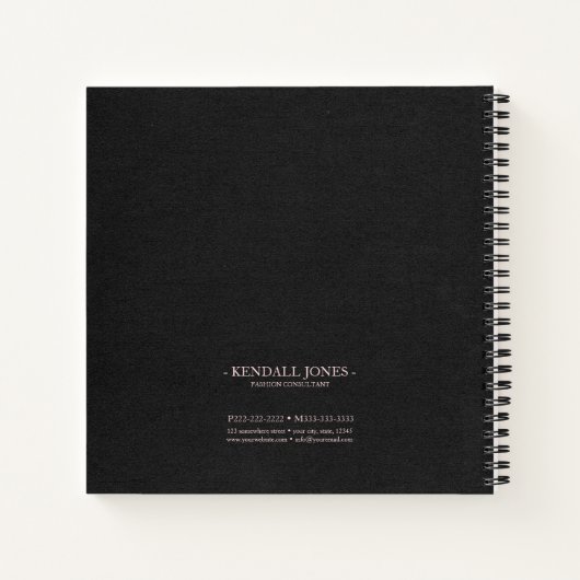 Light Wave and Stardust Monogram Roos Gold ID781 Notitieboek (Achterkant)