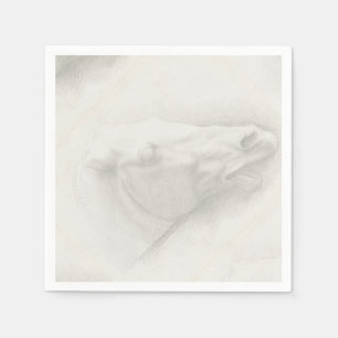 Light White Head Horse Portret Tekening Servet