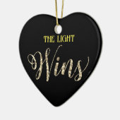*~* Light Wins Gold Glitter Heart Ornament (Links)
