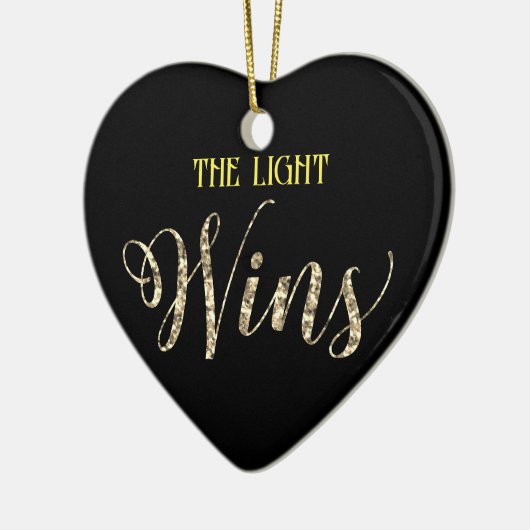 *~* Light Wins Gold Glitter Heart Ornament (Links)