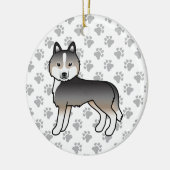 Light Wolf Gray Siberian Husky Cute Cartoon Dog Keramisch Ornament (Links)
