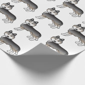 Light Wolf Gray Siberian Husky Cute Dog Pattern Cadeaupapier (Hoek)