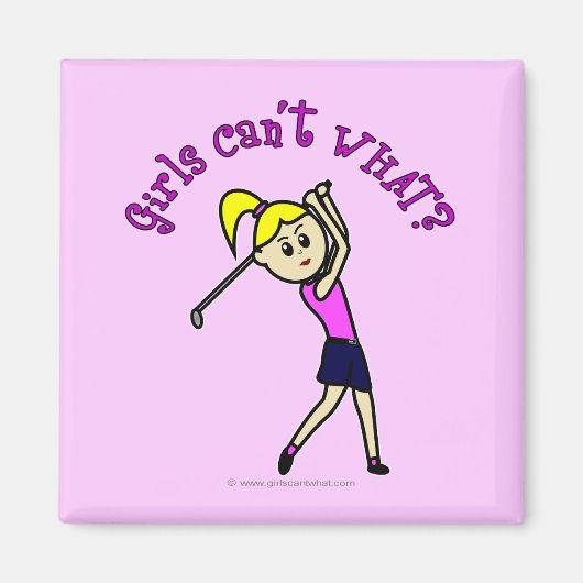 Light Woman Golfer Magneet (Voorkant)