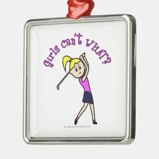 Light Woman Golfer Metalen Ornament (Links)