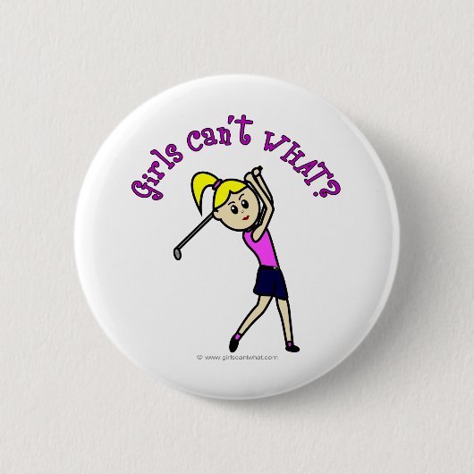 Light Woman Golfer Ronde Button 5,7 Cm (Voorkant)