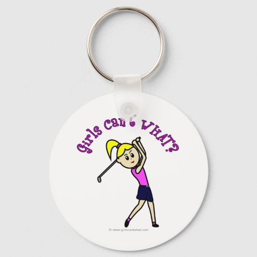 Light Woman Golfer Sleutelhanger (Voorkant)