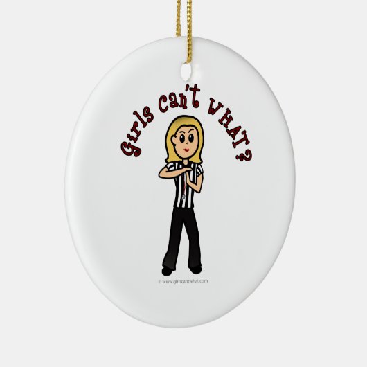 Light Woman Referee Keramisch Ornament (Rechts)