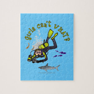 Light Woman Scuba Diver Legpuzzel