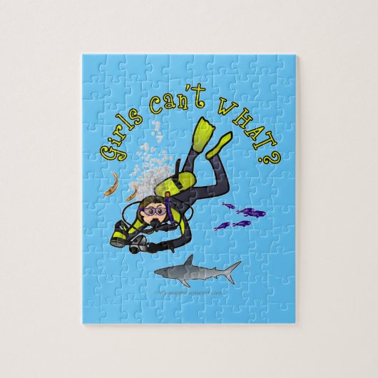 Light Woman Scuba Diver Legpuzzel (Verticaal)