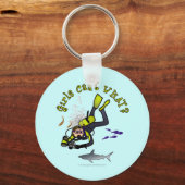 Light Woman Scuba Diver Sleutelhanger (Voorkant)