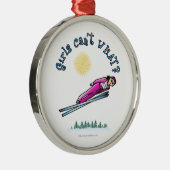 Light Women's Ski Jumping Metalen Ornament (Rechts)
