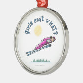 Light Women's Ski Jumping Metalen Ornament (Links)