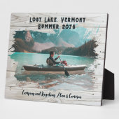 Light Wood Brushstroke Lijst Memory Keepsake Fotoplaat (Zijkant)