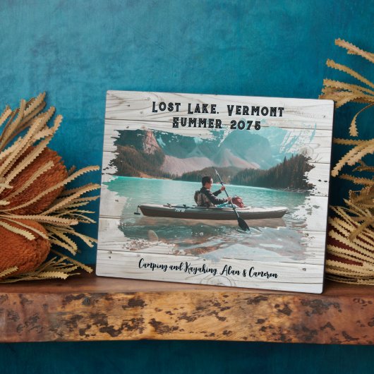 Light Wood Brushstroke Lijst Memory Keepsake Fotoplaat (Zijkant)