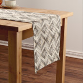 Light Wood Chevron Pattern Mooi Lange Tafelloper (Voorbeeld)