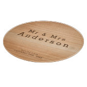 Light Wood Grain Custom Wedding Mr & Mrs Glass Snijplank (Hoek)
