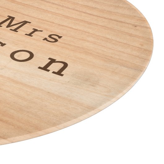 Light Wood Grain Custom Wedding Mr & Mrs Glass Snijplank (Hoek)