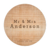 Light Wood Grain Custom Wedding Mr & Mrs Glass Snijplank (Voorkant)