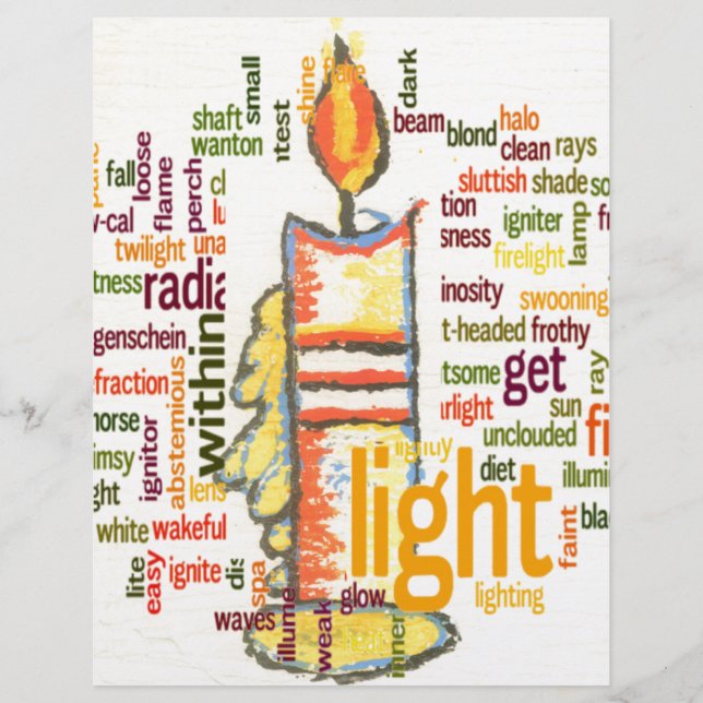 Light Word Cloud Art Print (Voorkant)