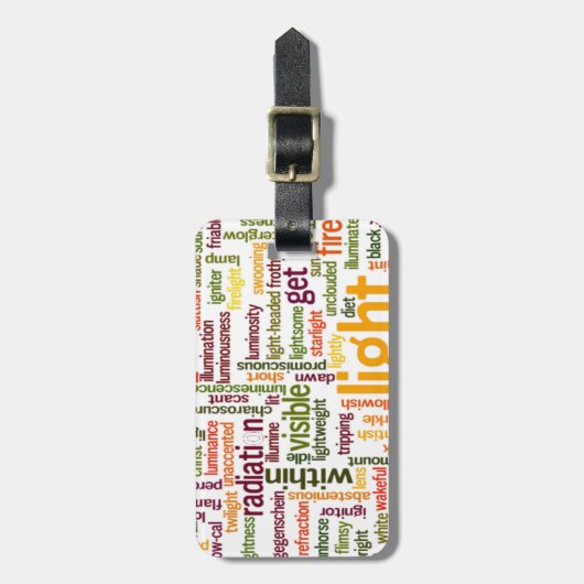 Light Word Cloud Art Print Bagagelabel (Voorkant verticaal)