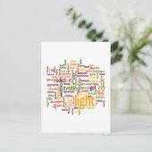 Light Word Cloud Art Print Briefkaart (Staand voorkant)