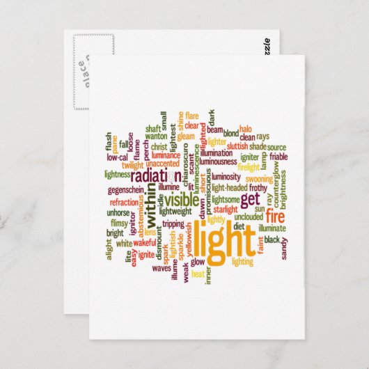 Light Word Cloud Art Print Briefkaart (Voorkant / Achterkant)