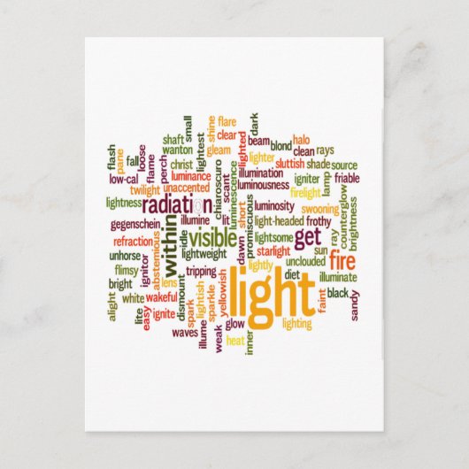 Light Word Cloud Art Print Briefkaart (Voorkant)