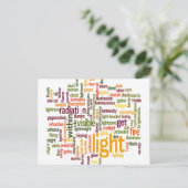 Light Word Cloud Art Print Briefkaart (Staand voorkant)