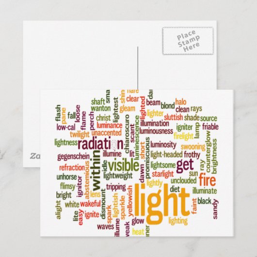 Light Word Cloud Art Print Briefkaart (Voorkant / Achterkant)