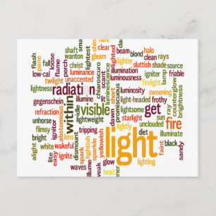 Light Word Cloud Art Print Briefkaart