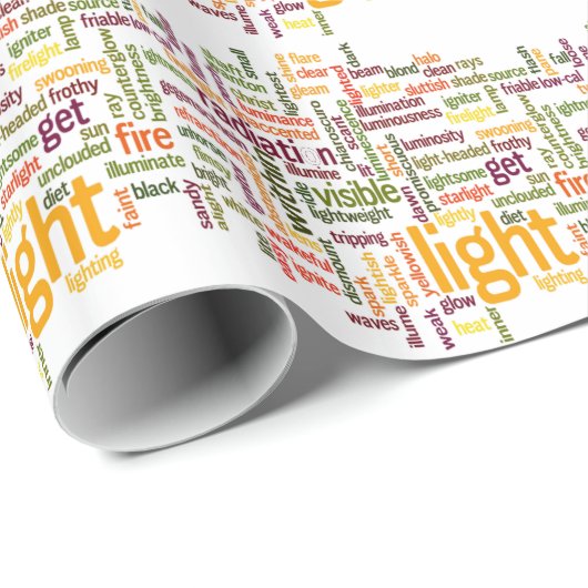 Light Word Cloud Art Print Cadeaupapier (Rol Hoek)