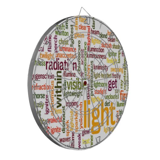 Light Word Cloud Art Print Dartbord (Voorkant Links)
