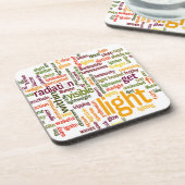Light Word Cloud Art Print Drankjes Onderzetter (Linkerzijde)